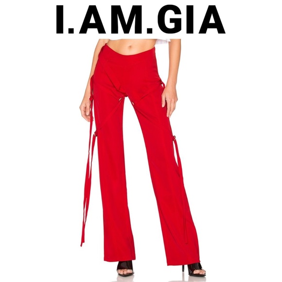 I.AM.GIA Pants - NWT I.AM.GIA Synopsis Pant Red Strappy Size M